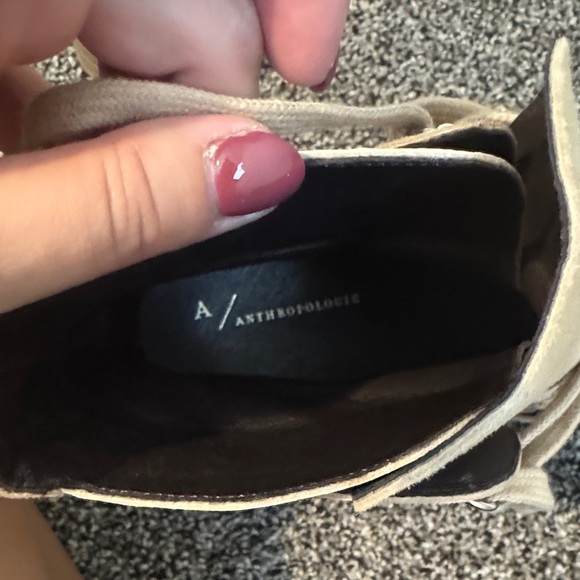 Anthropologie Beige Lace-Up Combat Boots - Picture 3 of 5